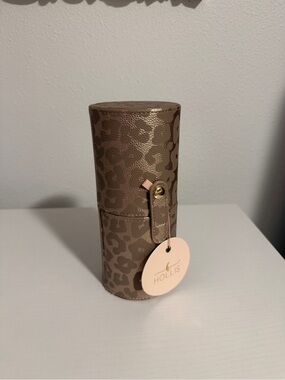 Taupe Leopard Travel Makeup Brush Case